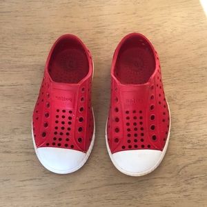 Red Native slip on sneakers